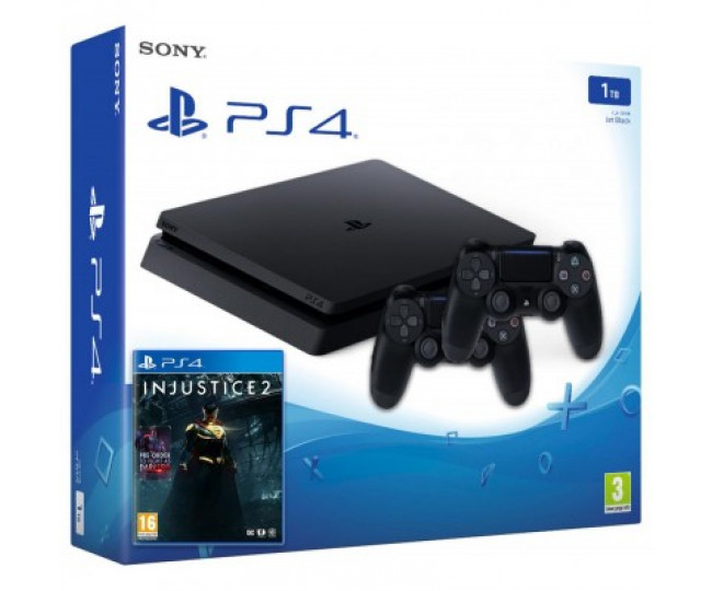Sony Playstation 4 Slim 1000gb + Доп Джойстик + Гра Injustice 2