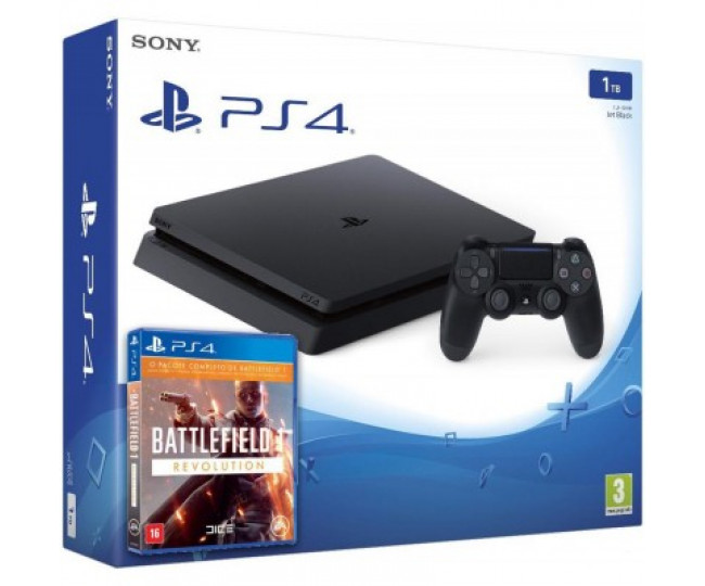 Sony Playstation 4 Slim 1000gb + Игра Battlefield 1 Revolution