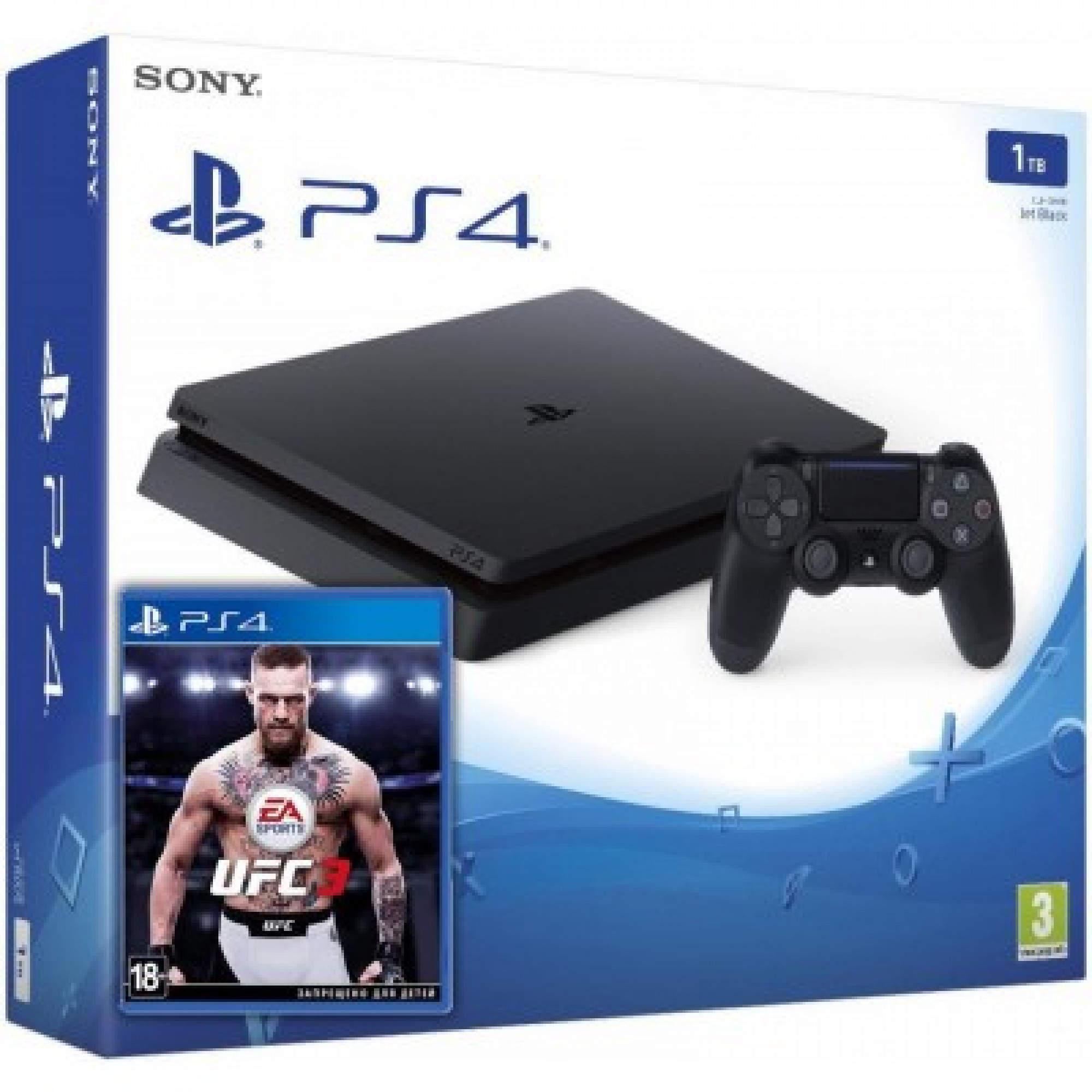 Sony Playstation 4 Slim 1Tb + Игра UFC 3 (Гарантия 18 месяцев)