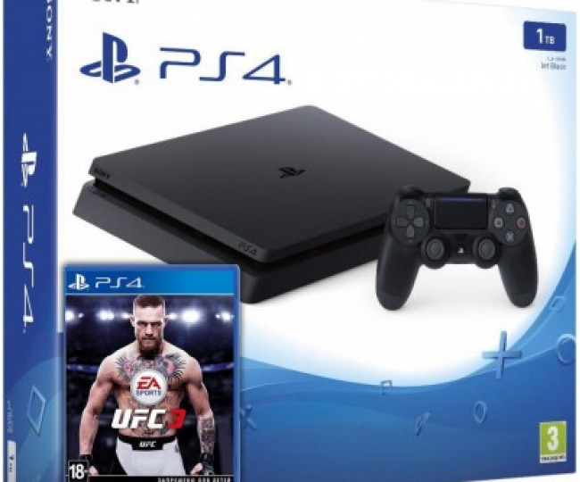 Sony Playstation 4 Slim 1Tb + Игра UFC 3 (Гарантия 18 месяцев)