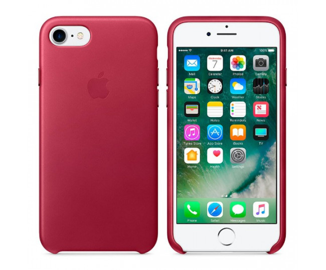Оригінальний чохол Apple Leather Case для iPhone 8/7 Berry (MPVG2)