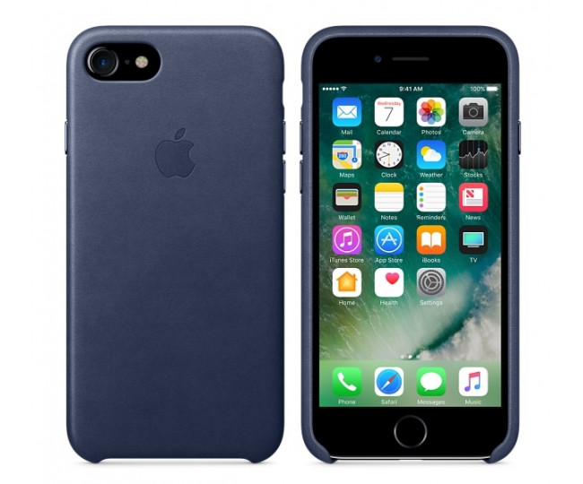 Чохол Apple iPhone 7 Leather Case - Midnight Blue (MMY32)