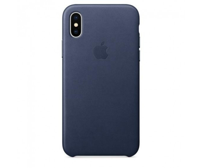 Оригинальный чехол Apple Leather Case для iPhone X Midnight Blue (MQTC2)
