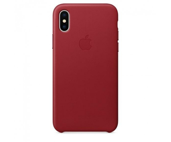 Оригинальный чехол Apple Leather Case для iPhone X (PRODUCT) Red (MQTE2)