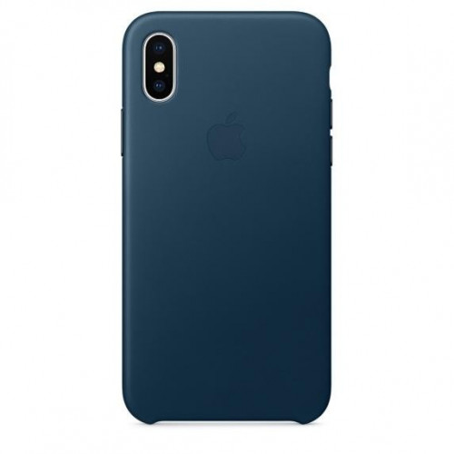 Оригінальний чохол Apple Leather Case для iPhone X Cosmos Blue (MQTH2)