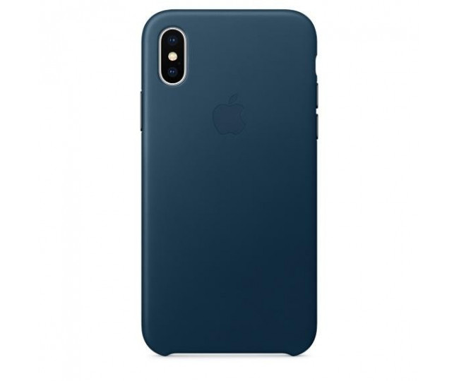 Оригинальный чехол Apple Leather Case для iPhone X Cosmos Blue (MQTH2)