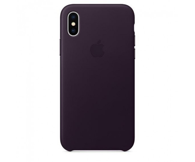 Оригінальний чохол Apple Leather Case для iPhone X Dark Aubergine (MQTG2)