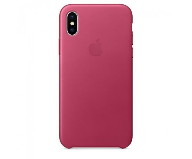 Оригинальный чехол Apple Leather Case для iPhone X Pink Fuchsia (MQTJ2)
