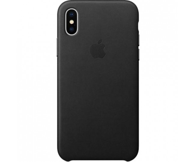 Оригинальный чехол Apple Leather Case для iPhone X Black (MQTD2)