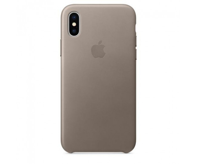 Оригинальный чехол Apple Leather Case для iPhone X Taupe (MQT92)