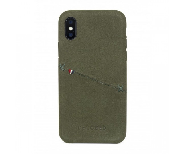 Чохол Decoded Leather Back для iPhone X Khaki (D7IPOXBC3ON)