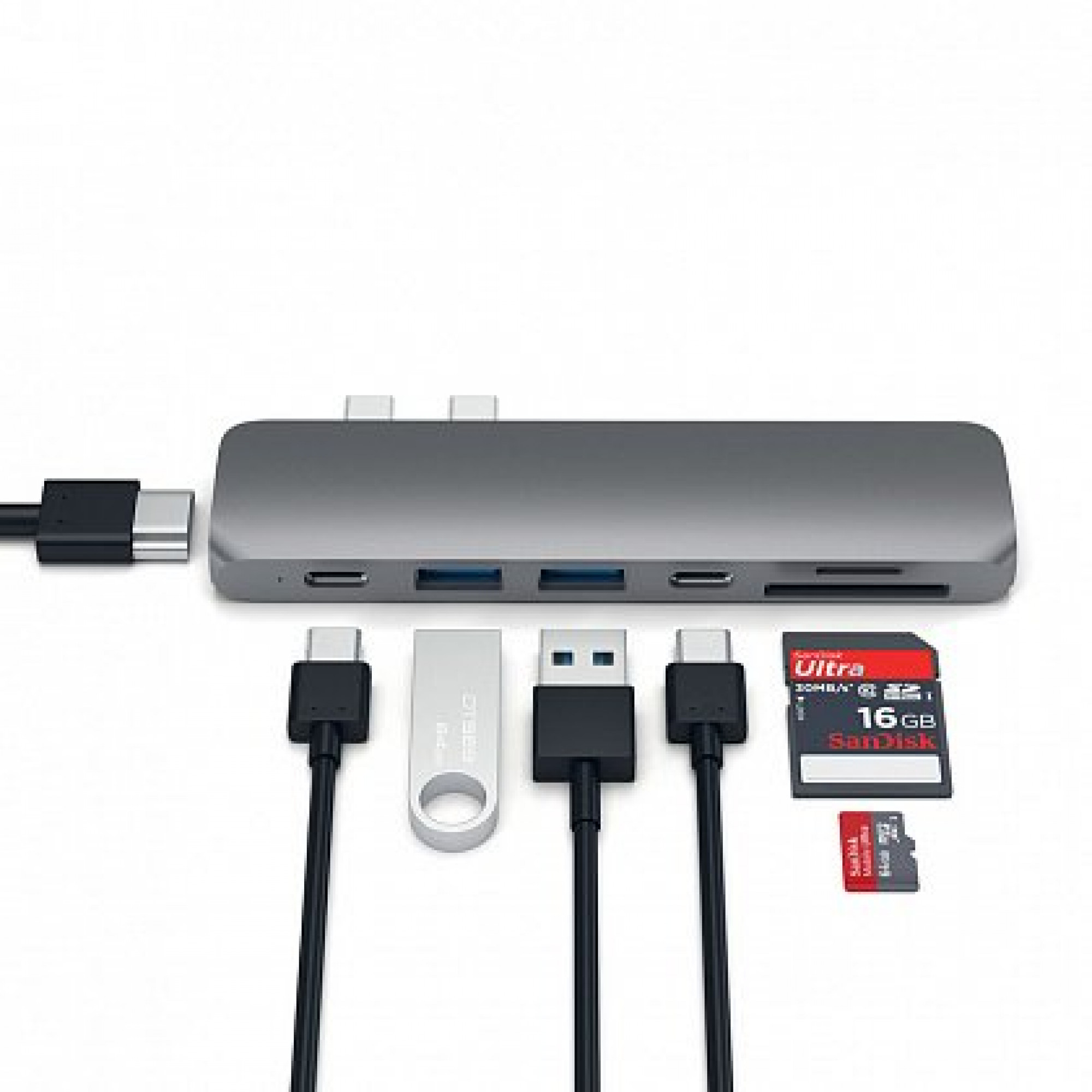 Хаб Satechi Aluminum Type-C Pro Hub Adapter Silver