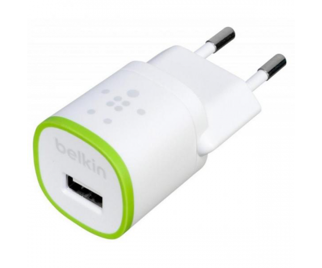 Мережевий зарядний пристрій Belkin USB HomeCharger (USB 1A) UNI 5V White (F8J013vfWHT)