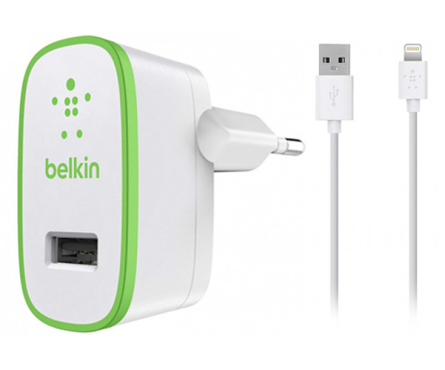 Зарядное устройство Belkin USB Micro Charger (220V + microUSB сable, USB 1Amp), Белое