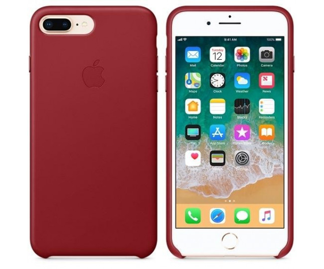 Оригинальный чехол Apple Leather Case для iPhone 8 Plus/7 Plus (PRODUCT) RED (MQHN2)