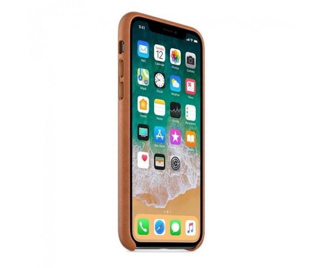 Оригинальный чехол Apple Leather Case для iPhone X Saddle Brown (MQTA2)