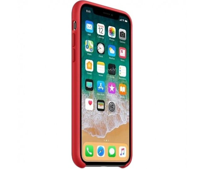 Оригінальний чохол Apple Siliсone Case для iPhone X (PRODUCT) RED (MQT52)