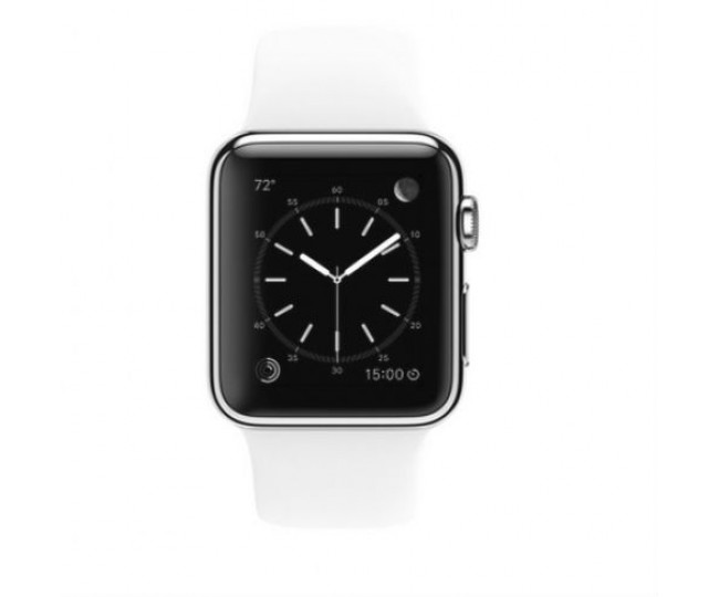 Apple Watch 38mm Stainless Steel with White Sport Band (MJ302) CPO