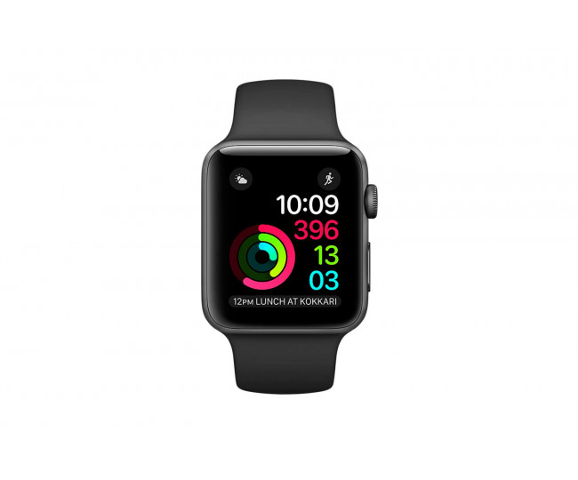 Apple Watch Series 1 42mm Space Gray Aluminum Case with Black Sport Band (MP032) Уцінка
