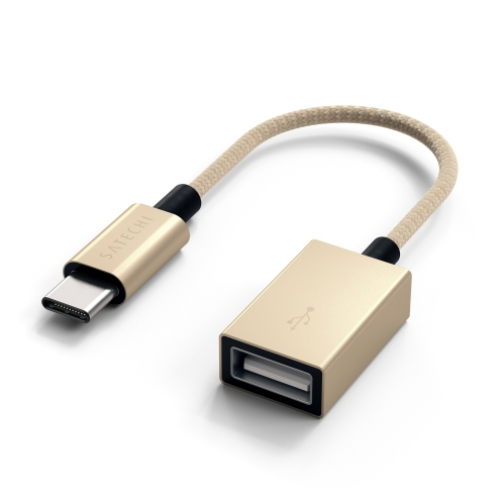 Переходник Satechi Type-C to Type-A Cabled Adapter Gold