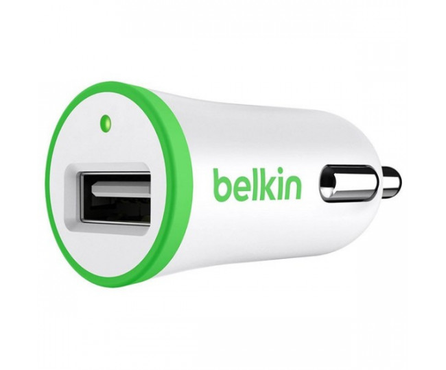 Автомобільне ЗУ Belkin USB SINGLE MICRO (USB 1 A), Green F8J014btGRN