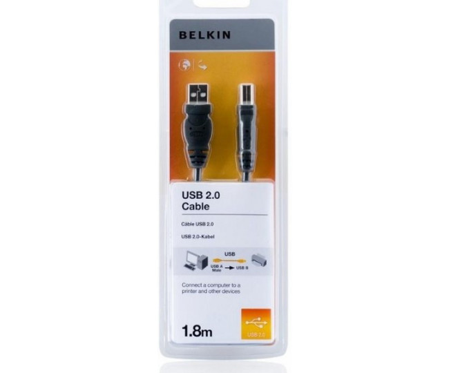 Кабель BELKIN USB 2.0 (AM/BM)DSTP 1.8 м, Black F3U154bt1.8M
