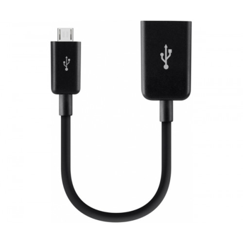 Адаптер USB 2.0 (AF/microB) OTG Belkin 0.12м, Black/Чорний F2CU014btBLK