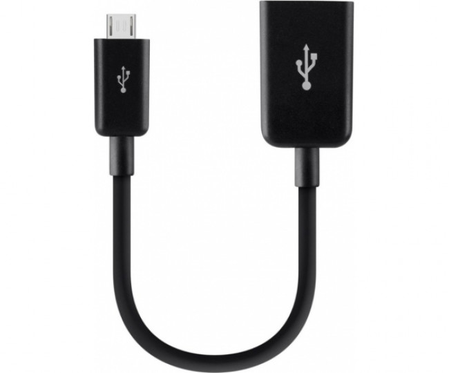 Адаптер USB 2.0 (AF / microB) OTG Belkin 0.12м, Black / Чорний F2CU014btBLK