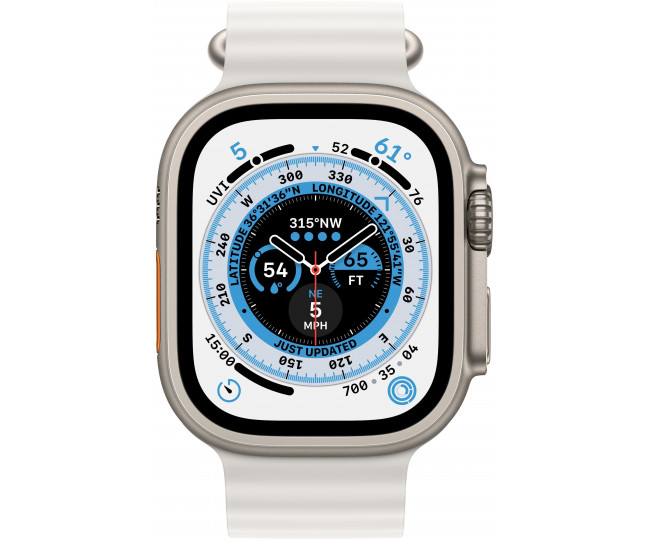 Apple Watch Ultra GPS + Cellular 49mm Titanium Case with White Ocean Band (MNH83/MNHF3) б/в