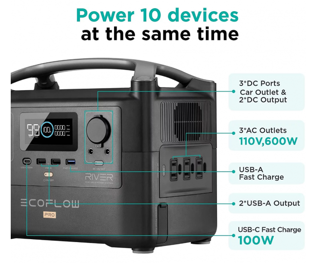 Зарядна станція EcoFlow RIVER Pro Portable Power Station 720Wh international