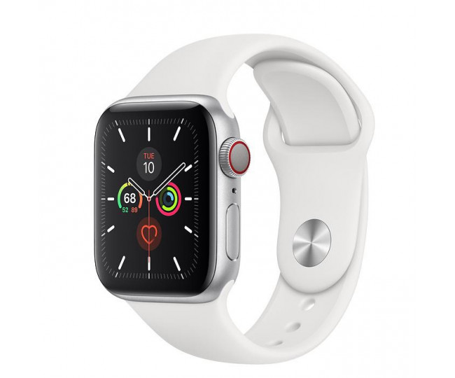 Apple Watch Series 5 GPS + LTE 40mm Silver Case w. White Sport Band (MWWN2) б/у