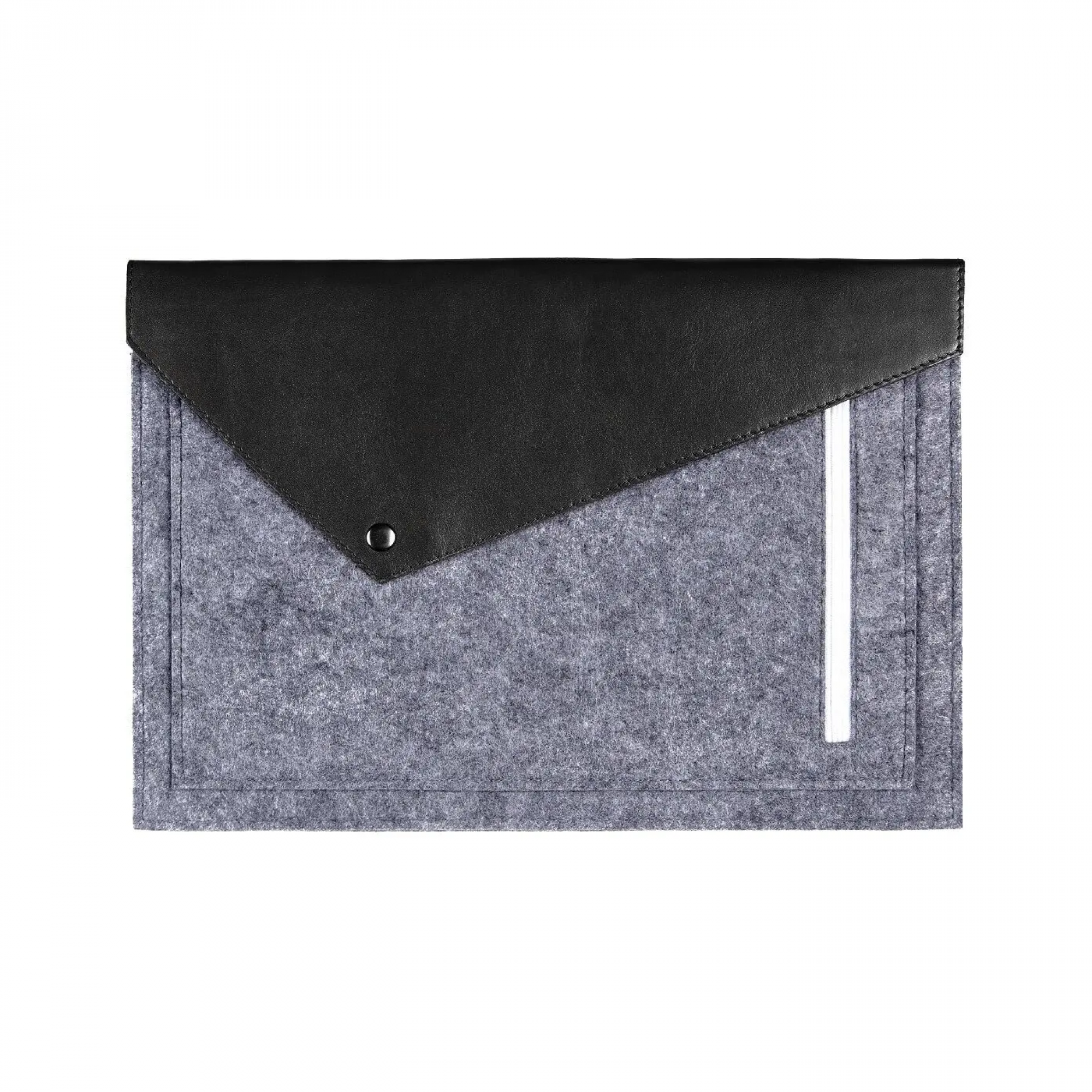 Чехол-конверт для Macbook 13 New фетровый из экокожи Black (GM13-13New)