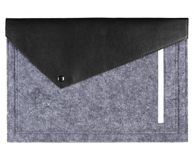 Чехол-конверт для Macbook 13 New фетровый из экокожи Black (GM13-13New)