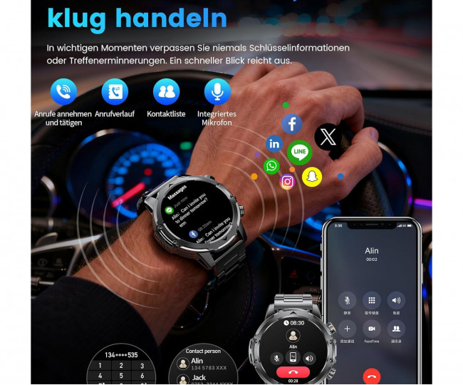 Чоловічий смарт-годинник FITFLEX з можливістю здійснення дзвінків