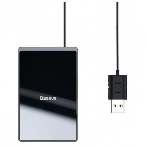 Бездротовий зарядний пристрій Wireless Charger Baseus Card Ultra-Thin 15W with USB cable 1m Black (WX01B-01)