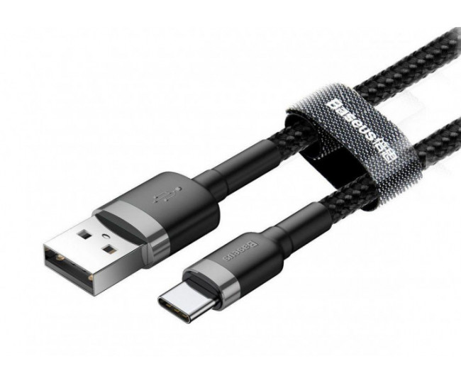 Кабель Baseus Cafule USB to Type-C Black/Grey (CATKLF-BG1)