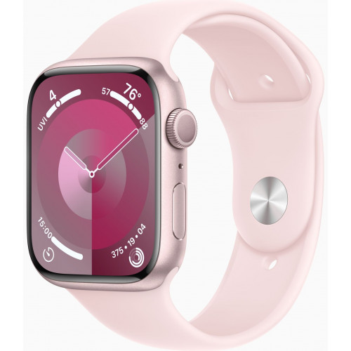 Apple Watch Series 9 GPS 41mm Pink Aluminum Case w. Light Pink Sport Band - M/L (MR943)