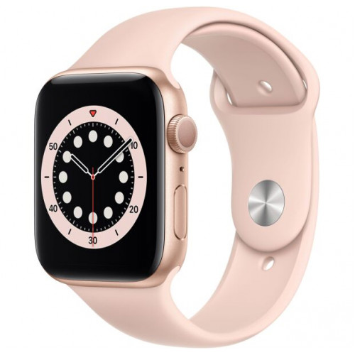 Apple Watch Series 6 44mm Gold Aluminum Case with Pink Sand Sport Band (M00E3)