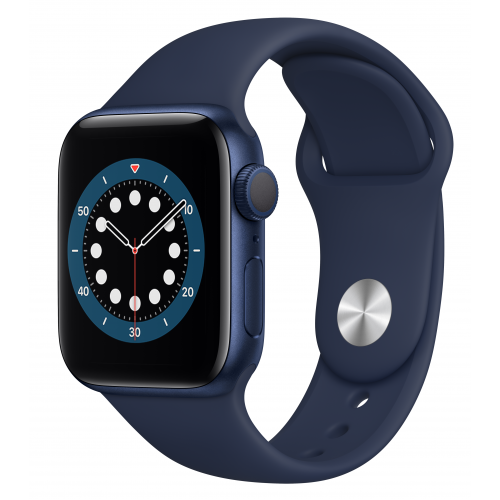 Apple Watch Series 6 40mm Blue Aluminum Case with Deep Navy Sport Band (MG143) 