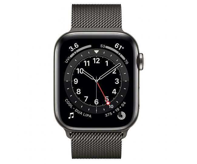 Apple Watch 6 44mm 4G Graphite Stainless Steel Case with Graphite Milanese Loop (M09J3/M07R3)