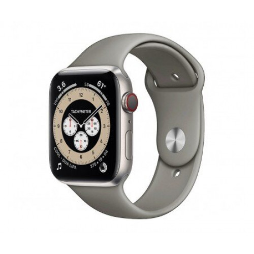 Apple Watch 6 4G 44mm Titanium Case with M/L Light Gray Sport Band (M0H23) 