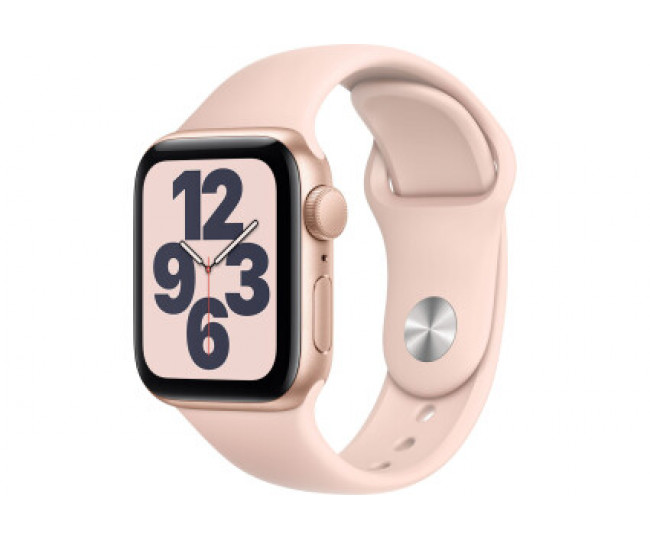 Apple Watch SE GPS 40mm Gold Aluminum Case w. Pink Sand Sport B. (MYDN2) 
