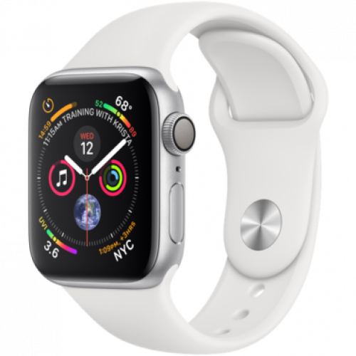 Apple Watch Series 4 40mm Silver Aluminum Case with White Sport Band (MU642) б/у