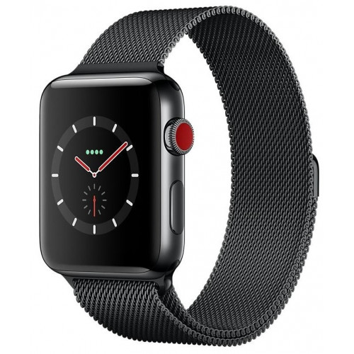Apple Watch Series 3 42mm GPS + Cell Stainless Steel Space Black w.Black Sport Band (MR1V2) б/в