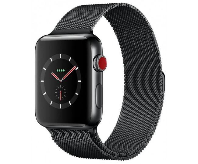Apple Watch Series 3 42mm GPS + Cell Stainless Steel Space Black w.Black Sport Band (MR1V2) б/в
