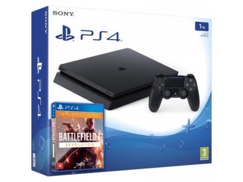 Sony Playstation 4 Slim 1000gb + Игра Battlefield 1 Revolution