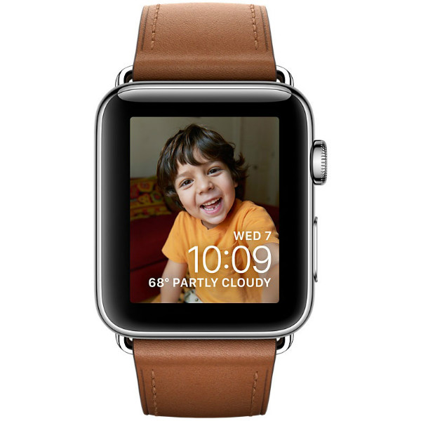Apple Watch Series 2 42mm Stainless Steel Case with Saddle Brown Classic Buckle Band (MNPV2)
