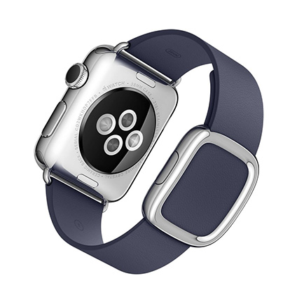 Apple Watch Series 2 38mm Stainless Steel Case with Midnight Blue Modern Buckle Small (MNP82)