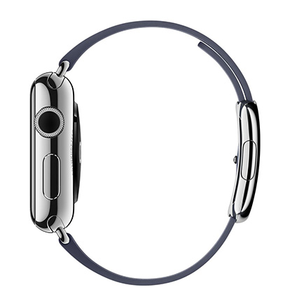 Apple Watch Series 2 38mm Stainless Steel Case with Midnight Blue Modern Buckle Small (MNP82)