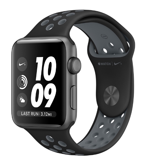 Apple Watch Nike+ 38mm Space Gray Aluminum Case with Black/Cool Gray Nike Sport Band (MNYX2)